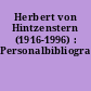 Herbert von Hintzenstern (1916-1996) : Personalbibliographie