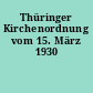Thüringer Kirchenordnung vom 15. März 1930