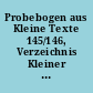 Probebogen aus Kleine Texte 145/146, Verzeichnis Kleiner Hefte und anderer Werke des Verlages