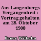 Aus Langenbergs Vergangenheit : Vortrag gehalten am 28. Oktober 1900