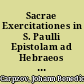 Sacrae Exercitationes in S. Paulli Epistolam ad Hebraeos ex Philone Alexandrino
