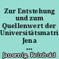 Zur Entstehung und zum Quellenwert der Universitätsmatrikel Jena auf die Jahre 1652-1723