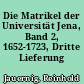 Die Matrikel der Universität Jena, Band 2, 1652-1723, Dritte Lieferung