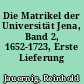 Die Matrikel der Universität Jena, Band 2, 1652-1723, Erste Lieferung