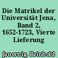 Die Matrikel der Universität Jena, Band 2, 1652-1723, Vierte Lieferung