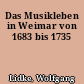 Das Musikleben in Weimar von 1683 bis 1735