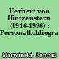 Herbert von Hintzenstern (1916-1996) : Personalbibliographie