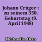 Johann Crüger : zu seinem 350. Geburtstag (9. April 1948)