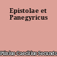 Epistolae et Panegyricus