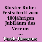 Kloster Rohr : Festschrift zum 100jährigen Jubiläum des Vereins am 14. November 1932