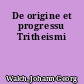 De origine et progressu Tritheismi